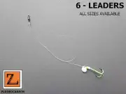 6 - FLUOROCARBON GLOW SPINNER TIP UP LEADER / TREBLE HOOK RIG - Z LEADERS #208