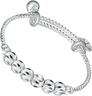 COLLBATH Adjustable Silver Bangle Bracelet Bell Charm Jewelry for Newborn Toddler Boys Girls Birthday