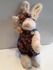 Boyds Bears plush Hannah rabbit in coveralls posable 7" tall...with tags