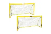 2x Summit Pop Up Fastnet Soccer Goal Futsal Football Portable Flexible 1.5m x 0.9m