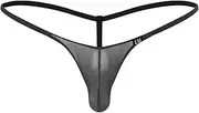 [TiaoBug] Men's See Through Bulge Pouch Low Rise Mesh See Through G-String T-Back Thong Bikini Underwear