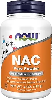 NOW Supplements, NAC (N-Acetyl Cysteine) 600 mg Pure Powder, 4-Ounce, White