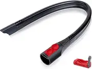 [T Tersely] Quick Release Flexible Crevice Tool for Dyson V7 V8 V10 V11 V12 & V15 with Power Button On/Off Control Clamp, Vacuum Cleaner Nozzle Car Cleaning Kit Corners Cleaning Accessory Replacement
