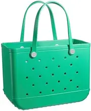 [Eushdiid] Beach Bag Rubber Tote Bag - Waterproof and Sandproof Tote Bags Outdoor Portable Handbag for Sports, Green, One Size