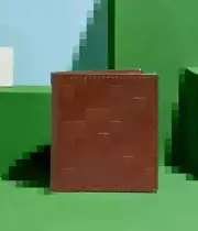 Minecraft Fossil Collaboration Card Case Embossed Leather Wallet Limited Edition