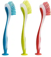 Dish Brush, Round Head, Size 1*9inch - Set of 3 Pieces in Different Colors