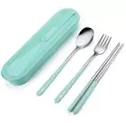 Travel cutlery set, 18/8 stainless steel cutlery, Reusable utensils set with ...