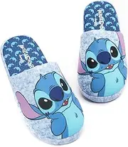 [Disney] Lilo and Stitch Slippers Womens Ladies Slip On Blue House Loafers