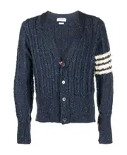 Thom Browne 4-Bar Knitted Cardigan 2,3,5 Black