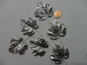 Vintage Silver Tone Foil Grape/Ivy Leaves 1 Dozen