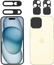 EYSOFT Privacy Cover Compatible for 15 /iPhone 15 Plus with Front Camera Cover,Protect Privacy and Security But Not Affect Facial Recognition-2Pack