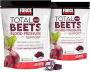 Force Factor Total Beets Blood Pressure Support Supplement, Beets Supplements with Beets Powder, Great-Tasting Beets Chewables for Heart-Healthy Energy, and Increased Nitric Oxide, 120 Chews, 2-Pack
