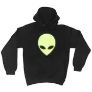 Alien Head Glow In The Dark - Funny Novelty Hoodies Hoodie