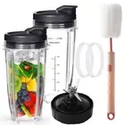 Ninja Blender Cups Replacement, 24oz Ninja Blender Cups with To-Go Lids, 7 Fi...