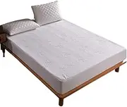 Mattress Protector Bed Bug Proof, 5 Sided Premium Mattress Encasement Bamboo Fiber Jacquard Polyester Fiber Dust Mite Proof and Waterproof Mattress Protector (White 137.16x203.20+35.56cm)