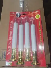 Brand New Brite Star Wireless LED Tiffany Candle Twice As Bright 8 Hr Auto Timer