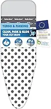 LaundrySpecialist Ironing Board Cover with Turbo Zone and Parking Zone - Super Safe Ironing - 120 x 40 cm - Available in Two Sizes - 100% BCI Cotton and Molton Underlayer - Extra Ironing Comfort