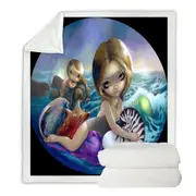 Fantasy Ocean Art Amphitrite Sea Goddess Throw Blanket