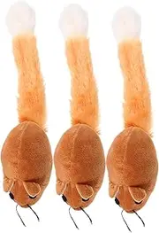 GARIOUANS 3pcs Plush Mouse for Cats Interactive Teaser Props with Long Tail Cat Supplies to Prevent Scratching Furniture and Floors Safe Design Random Color