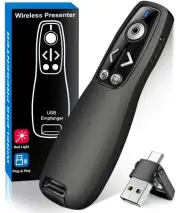 2-in-1 USB Type C Presentation Clicker Wireless Presenter Remote for PowerPoi...