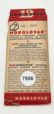 NOS Horolovar Anniversary 400 Day Clock .006" Suspension Spring .152 mm 7 Pack
