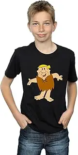 [Absolute Cult] The Flintstones Boys Barney Rubble Classic Pose T-Shirt Black 9-11 Years