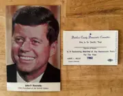 2 DEMOCRATIC CARD FOR THE 1963 PARTY MEMBER JOHN F KENNEDY