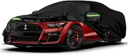 Waterproof Car Cover Replace for 2005-2025 Ford Mustang, 6 Layers All Weather Custom-Fit Mustang Full Car Covers with Zipper Door for Snow Rain Dust Hail Protection
