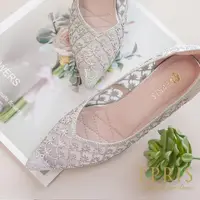在飛比找momo購物網優惠-【EPRIS 艾佩絲】現貨 新娘鞋推薦 星光的祝福 簍空蕾絲
