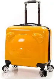 [PLMKO] Kids Carry on Luggage, Girls Cute Bear Small Suitcase, Travel Luggage, Trolley Case Hard Shell with 4 Spinner Wheels