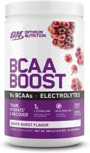 OPTIMUM NUTRITION BCAA BOOST 8G BCAA + Electrolytes Powder, Grape Burst Flavo...