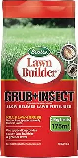 Scotts Lawn Builder - Grub and Insect Slow Release Lawn Fertiliser 2.5kg - Suitable for All Types of Lawn Grass - Kills Weeds not Lawns