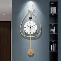 在飛比找樂天市場購物網優惠-掛鐘 北歐輕奢鐘錶掛錶大氣家用時尚現代簡約時鐘客廳掛牆藝術裝