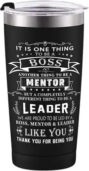 Best Boss Gifts for Women Men - Stainless Steel Boss Cup Tumbler 20oz, Worlds Best Boss Coffee Travel Mug, Birthday Retirement Gifts for Boss, Mana...
