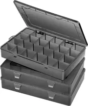 Large 24 Grids Plastic Organizer Box Adjustable Dividers,Clear Storage Box for J