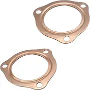 2.5"Copper Header Exhaust Collector Gaskets(1 pair) Reusable for all SBC BBC 302 350 454,1/2" Exhaust Gaskets (3 Bolt Pattern)
