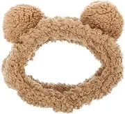Luxshiny Bear Ears Headband 1PC Bear Face Wash Headband, Bear Ears Hairband Elastic Fabric Makeup Headband Spa Hair Hoop for Women Girls Wash Face Headband