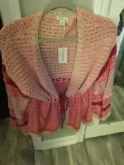 Sundance Womans pink multi cardigan size medium
