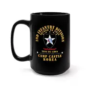 Black Mug 15oz - Army - 2nd Infantry Div - Camp Castle, Korea - Tong Du Chon X 3