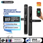 WiFi Waterproof Smart Door Lock Aluminum Biometric Lock Fingerprint Door Handle