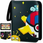 Trading Card Binder 4-Pocket Binders For Cards 400 Cards Yugioh Cards Pokemon PU Holder Collection Album Folder Book Case Storage Organizer Gift.