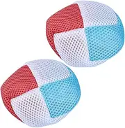 Parliky 2pcs Washing Machine Particles Storage Pouches Mesh Wash Bags for Safe Laundry Convenient and Easy Clean for Everyday Use and Random Color