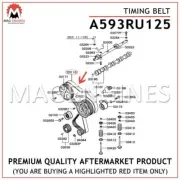 A593RU125 TIMING BELT MITSUBISHI 4D68 FOR CHARIOT LIBERO RVR MIRAGE 2.0 L 92-02