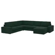 KIVIK corner sofa, 5-seat w chaise longue, Tallmyra dark green