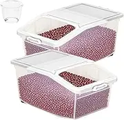 Rice Holder | 2X Airtight Rice Dispenser With Pulleys,Food Storage Container With Lids Sealed Organizer Household With Scale For Pantry Gardening Laundry