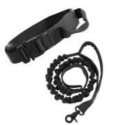 M Black Hands-Free Dog Leash with Adjustable Waist Belt - Shock Absorbing Bungee