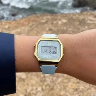 【Ice-Watch】ICE DIGIT RETRO系列 復古金框矽膠電子錶 32mm(米杏色)