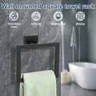 Square Hand Towel Ring Stainless Steel Towel Holder Wall Mounted Hand guZEd