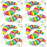 12PCS Baby Sensory Fidget Slug Toys Pack, ASMR Travel Airplane Activities Road Trip Car Toy for Toddler Kids Figette Worm for Adults Stress Relief Gift for Autism ADHD Autistic Caterpillar Stim Toys