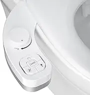 SAMODRA Non-Electric Bidet - Self Cleaning Dual Nozzle (Frontal and Rear Wash) Fresh Water Bidet Toilet Seat Attachment with Independent Adjustable Water Pressure (Right Hand Control)